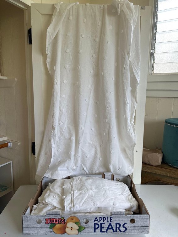 (X's 8) 41 1/2" X 63" White Cotton Curtain Panels 