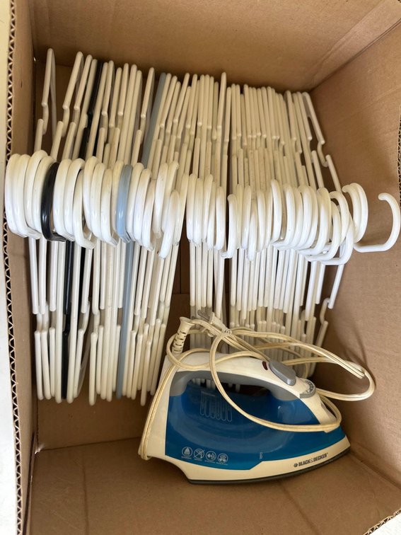 Clothing Hangers and Black & Decker Iron 
