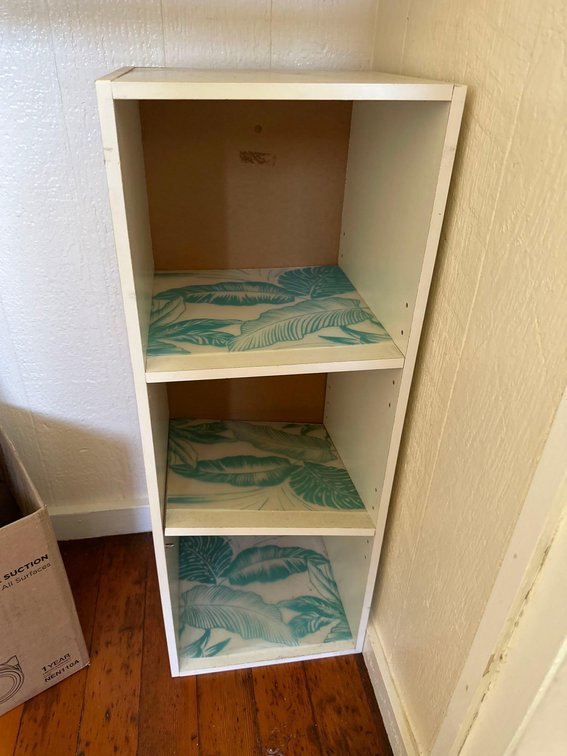 31 1/2" Tall White Laminate Three Tier Shelf 