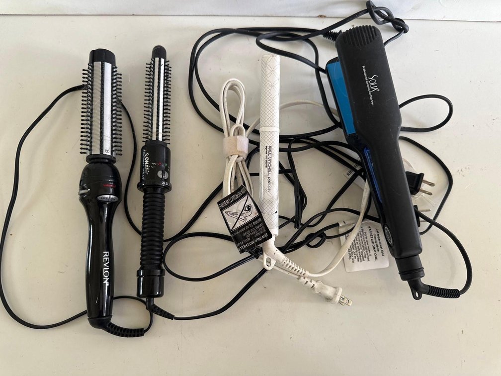 Revlon and Conair Curling Brushes with Solia and Paul Mitchell Flat Irons 