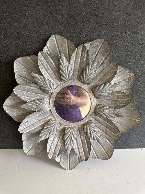 16" Metal Flower Wall Mirror 