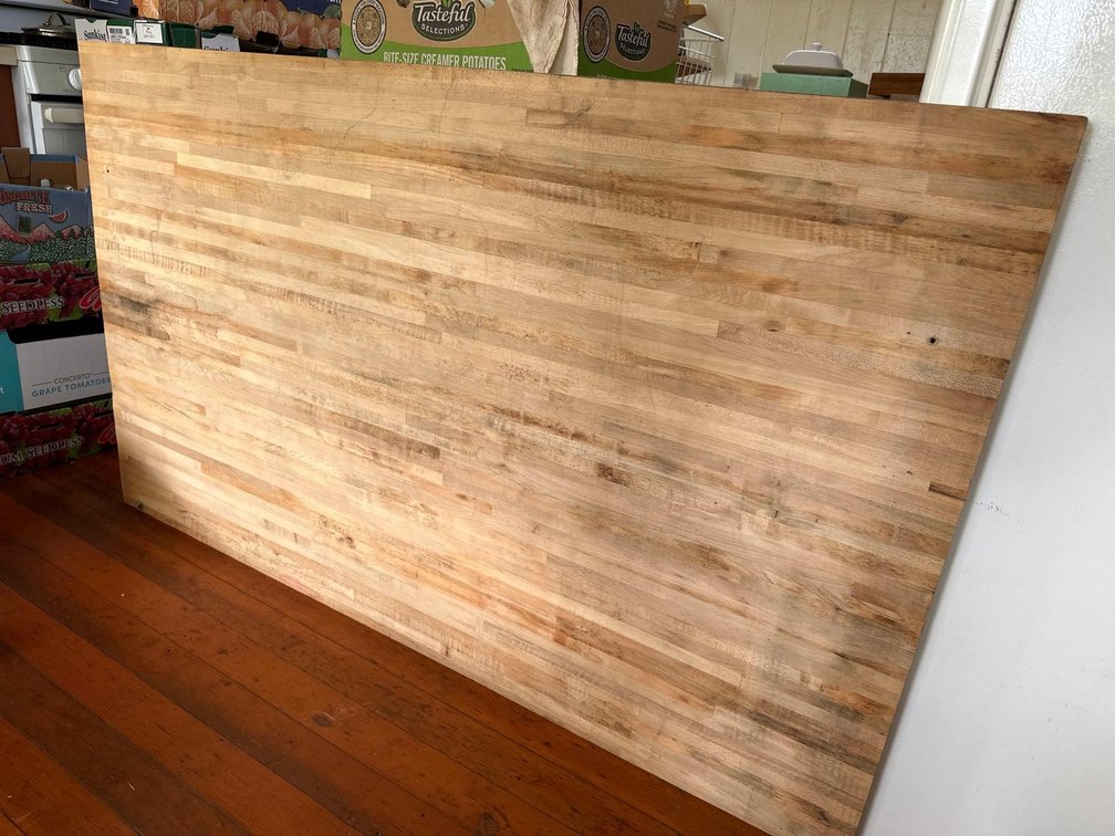 Large 62" X 36 1/2" Butcher Block Topper 