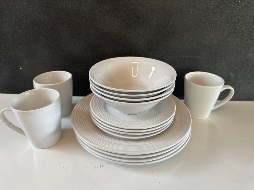 White Dishware and Mugs 