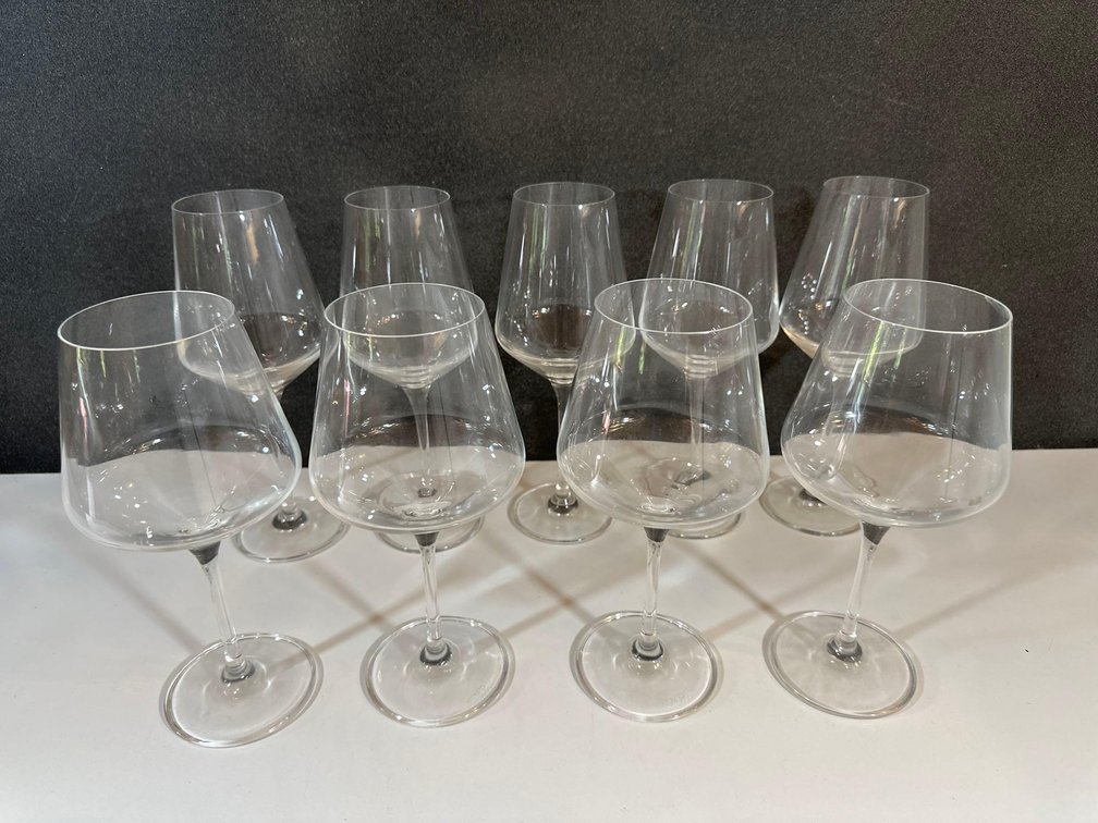 Krosno Red and White Stemmed Wine Glasses 