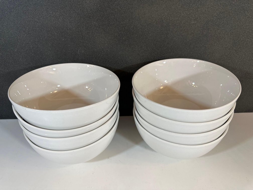 Set of Eight White Bowls 