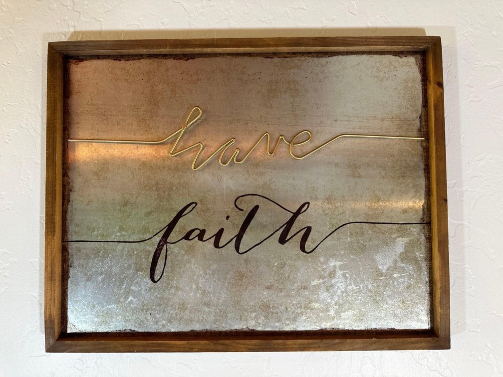 Framed "Have Faith" Inspirational Home Decor Sign 