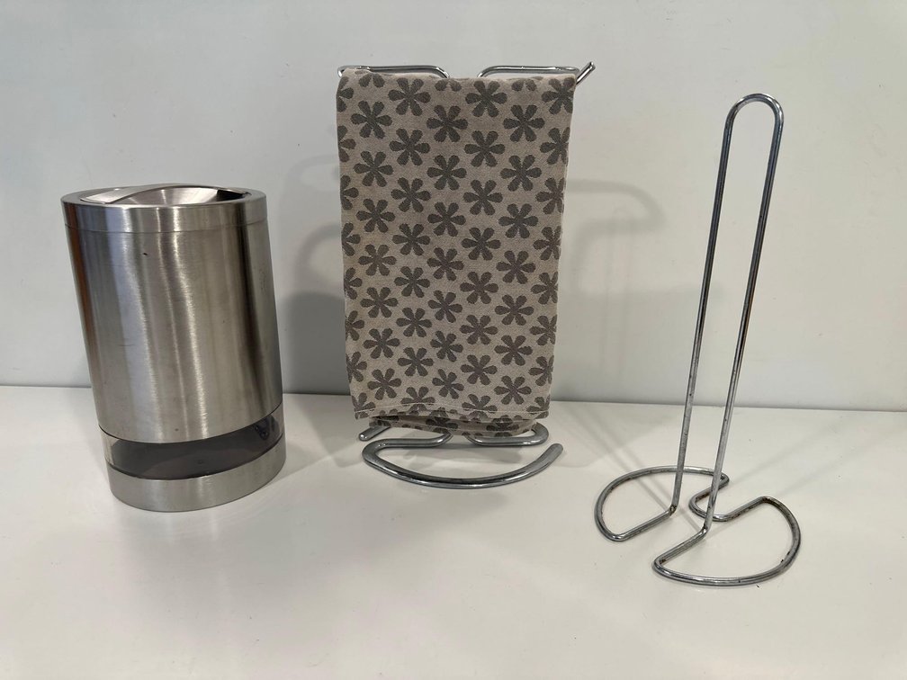 Towel Holder, Paper Towel Holder, and Metal Canister 