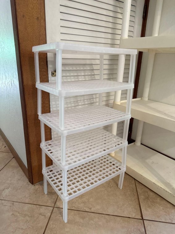 30" Tall White Plastic Storage Rack 