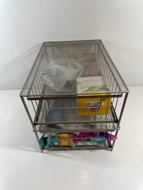 Feminine Hygiene Products in Metal Organizing Drawers 