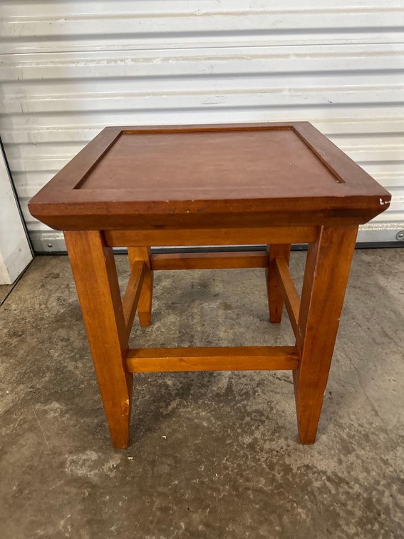 19" Tall Wood Crafted Side Table 