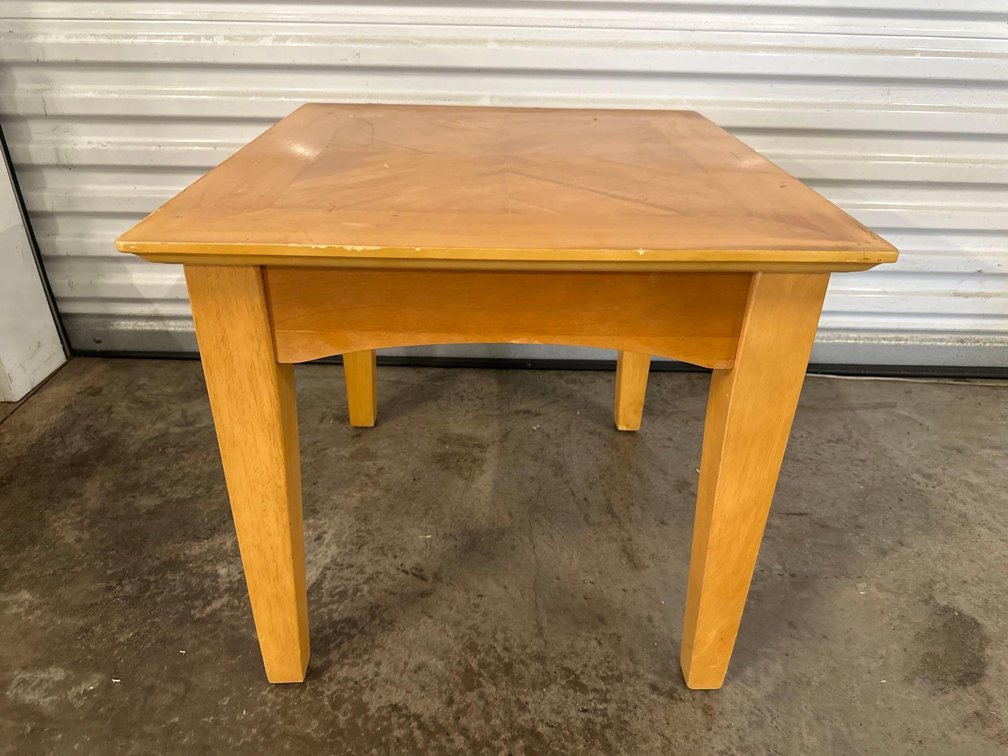 20" Light Colored Wood Side Table 