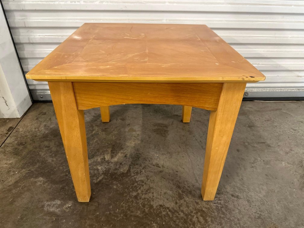 20" Light Colored Wood Side Table 