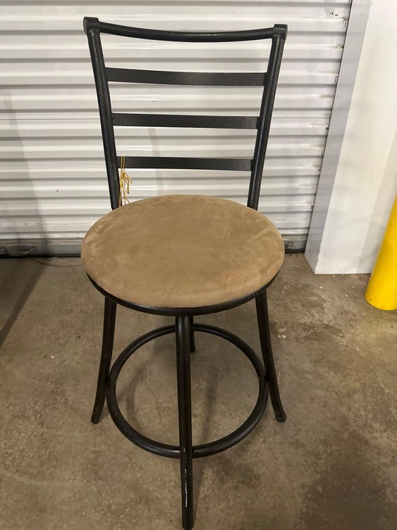 3ft Tall Metal Frame and Cushioned Highback Stool 