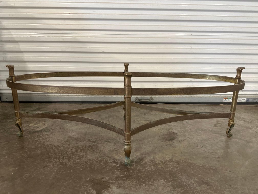 Vintage Oval Brass Coffee Table - No Glass 