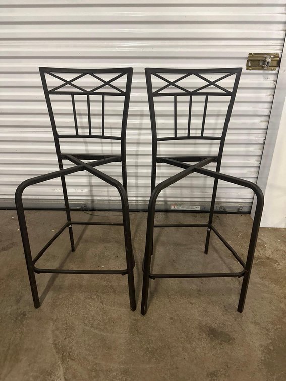 (X's 2) Metal Highback Metal Barstools - No Seat 