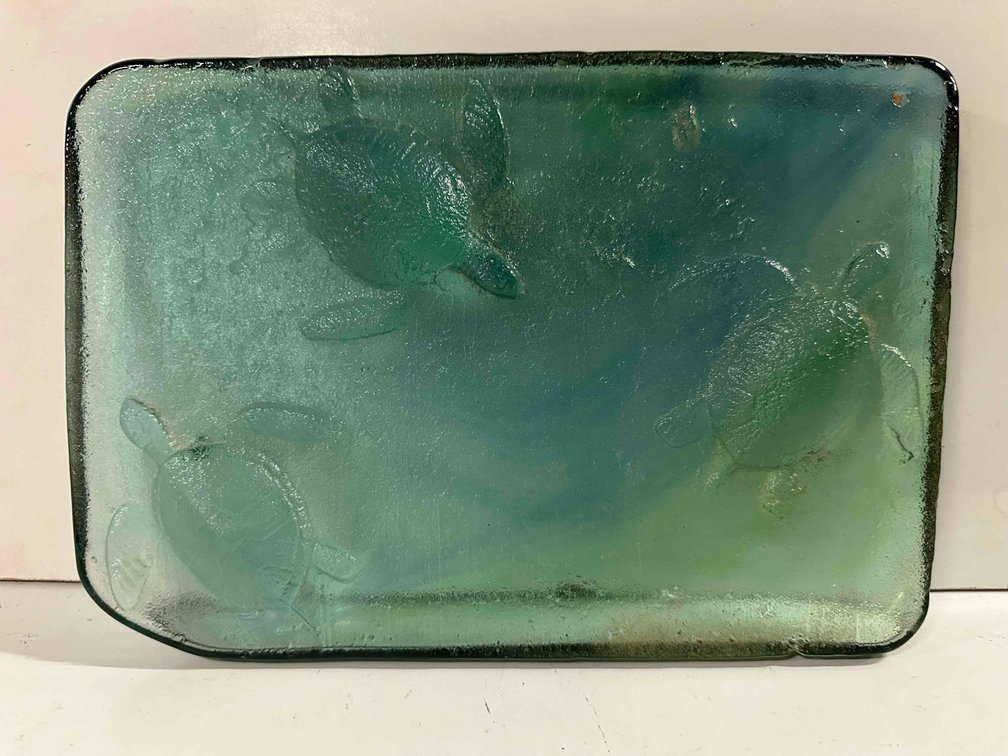 Turquoise Honu Sea Turtle Art Glass Piece 