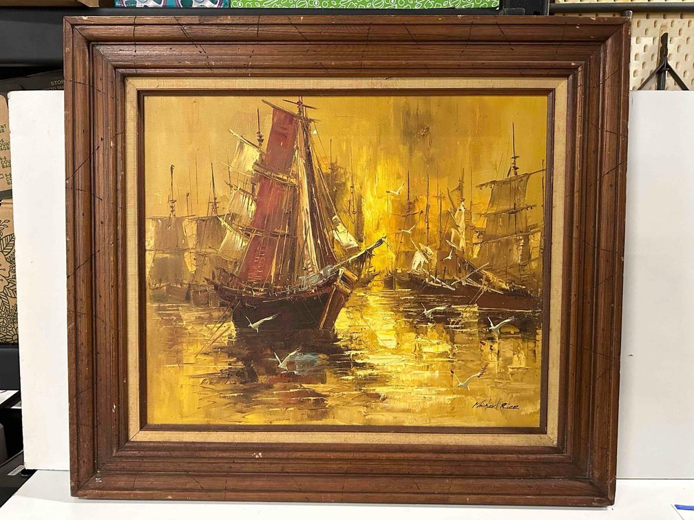 Signed Michael Rice Original Painting on Canvas 