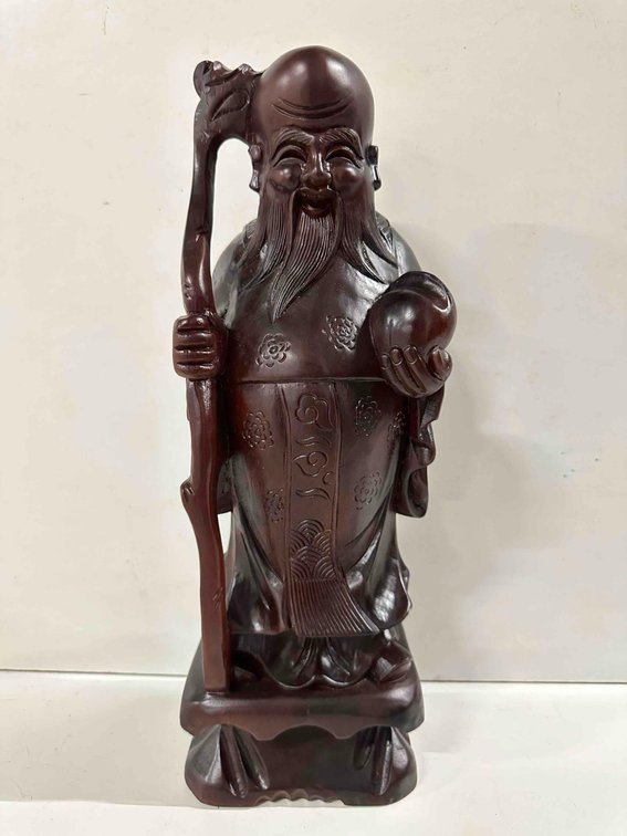Chinese Wood Carved Statue 