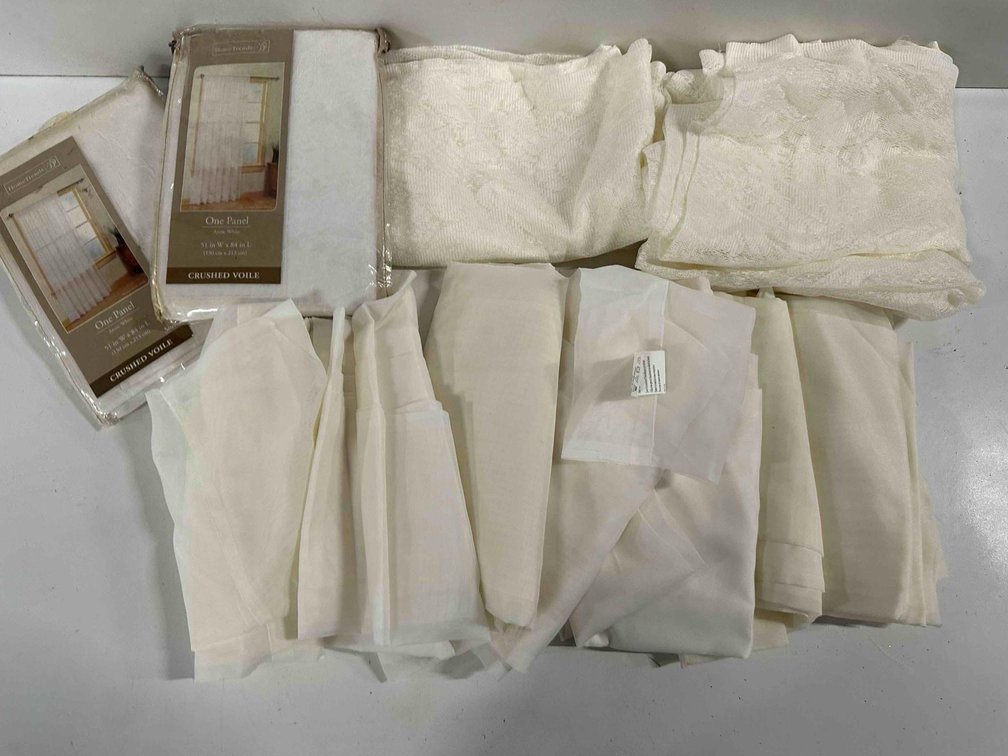 Various New and Used Sheer Curtains 