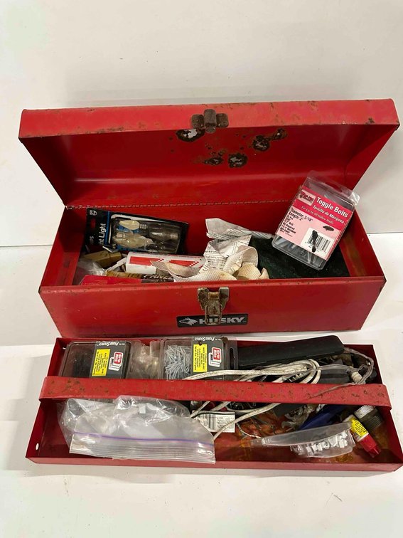 Red Husky Tool Box with Contents 