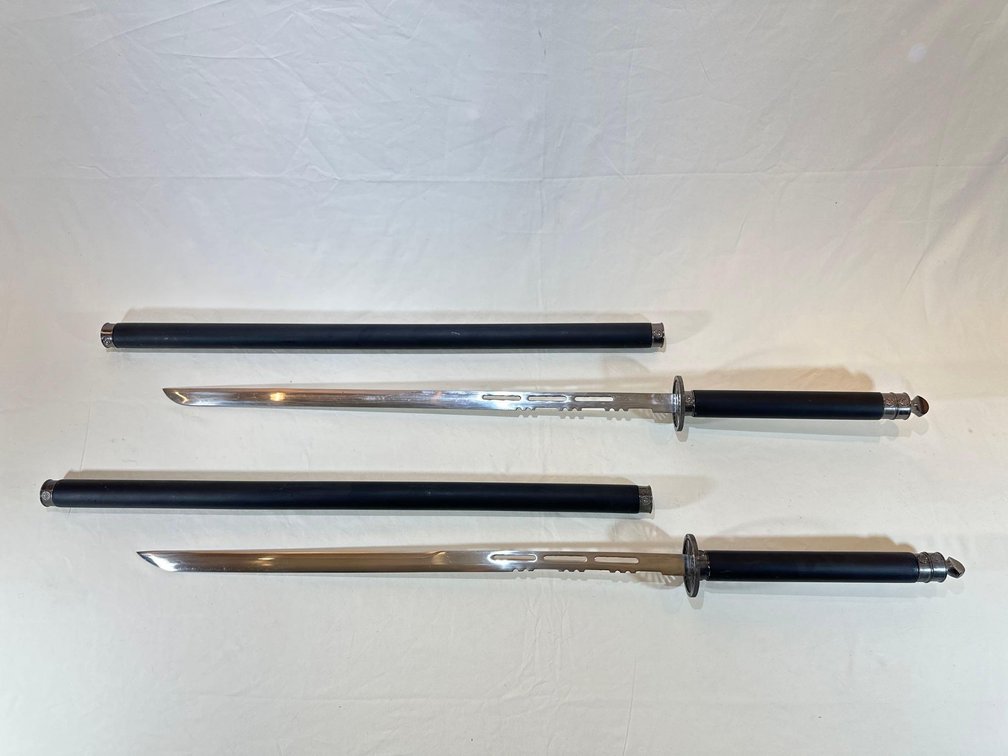 Twin Ninja Assassin Sword Set with Black Sheaths 