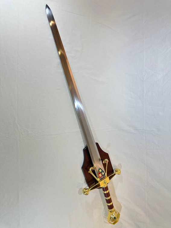 Medieval "Excalibur" Style Sword on Display Plaque 