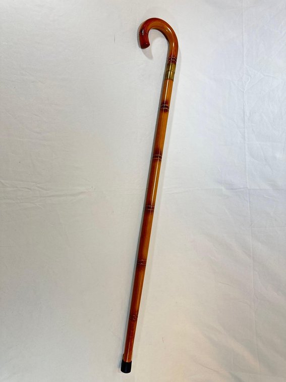 Curved Handle Bamboo Style Cane Sword 