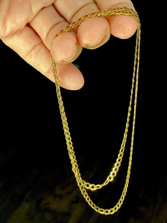 10k Genuine Gold, Solid Link Chain, 24 Inch Length.  4.64 Grams