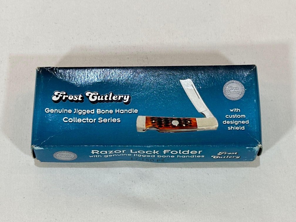 Frost Cutlery Genuine Jigged Bone Handle Collector Series Razor Lock Folder Knife