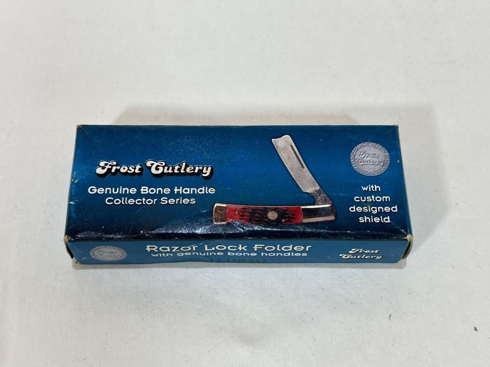 Frost Cutlery Genuine Bone Handle Collector Series Razor Lock Folder Knife
