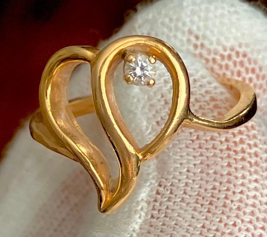 14K Solid Gold Diamond Ring
