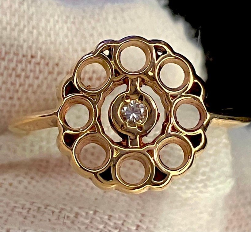 10K Genuine Gold and Diamond Ring