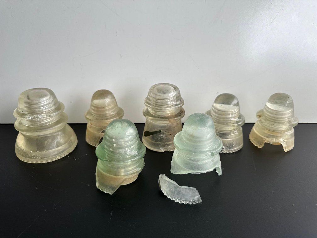 Mixed Lot of Chipped / Broken Glass Insulators 