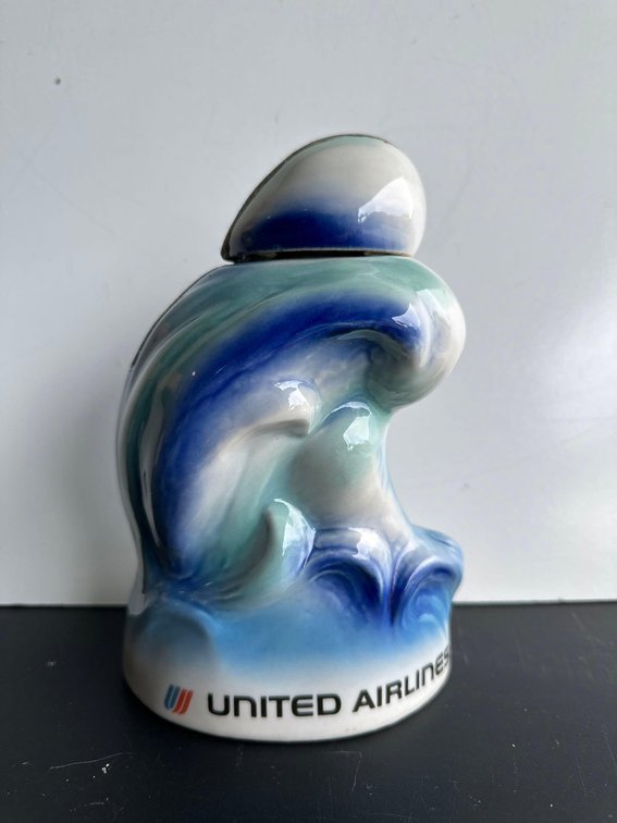 Vintage United Airlines Circa 1975 Jim Beam Bottle