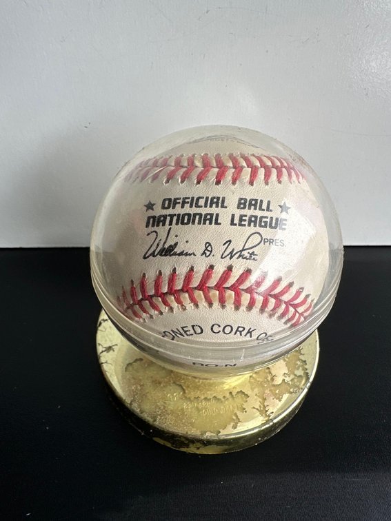 Autographed Dodges Baseball Player #10 Dan Darling Baseball in Case 