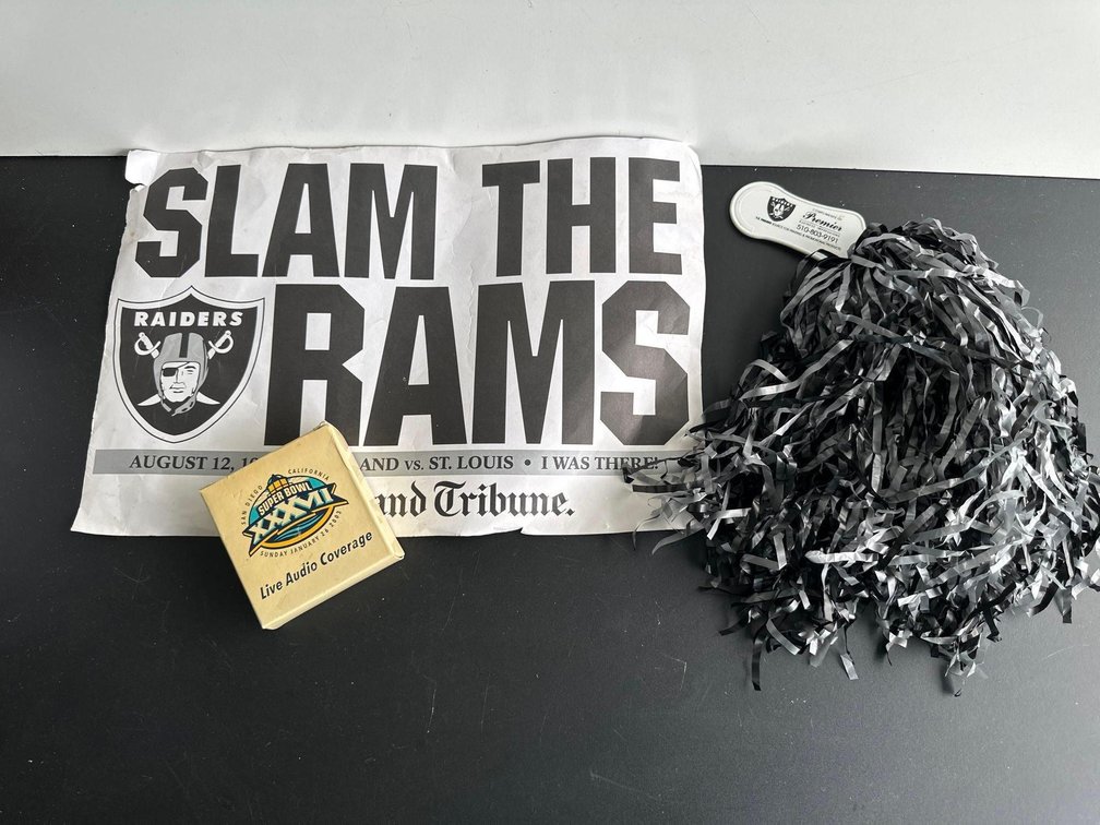 Oakland Raiders Memorabilia and 2003 Super Bowl XXXVII Commemorative Radio 