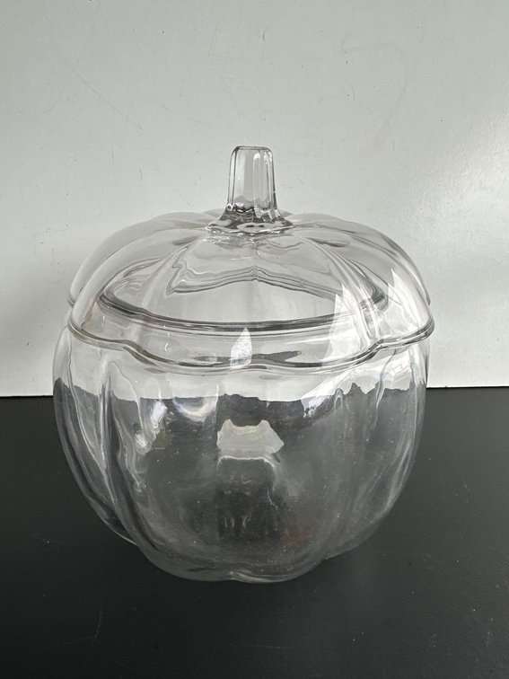 Anchor Hocking Company Pumpkin Glass Cookie Jar 