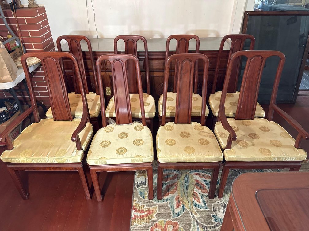 (X's 8) Rosewood Highback Dining Chairs 