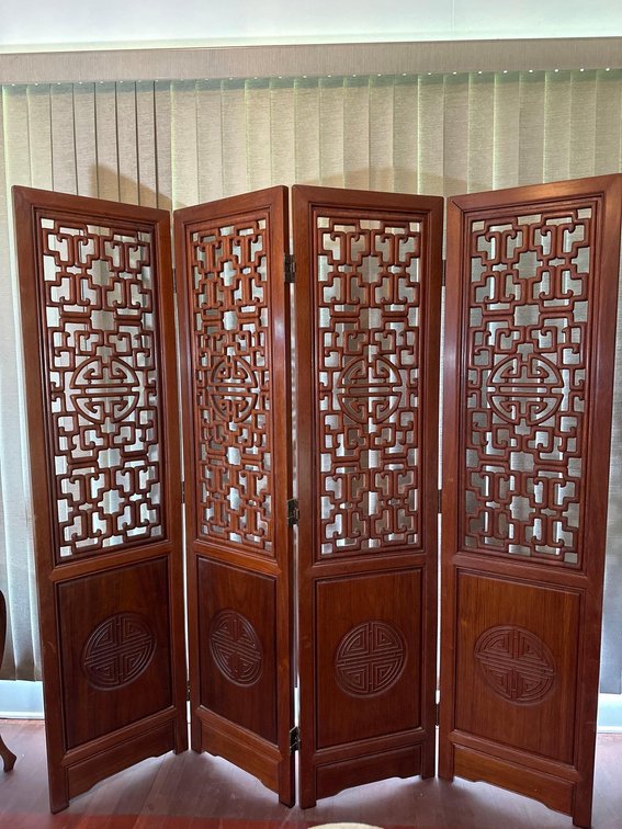 Four Panel Rosewood Room Divider 