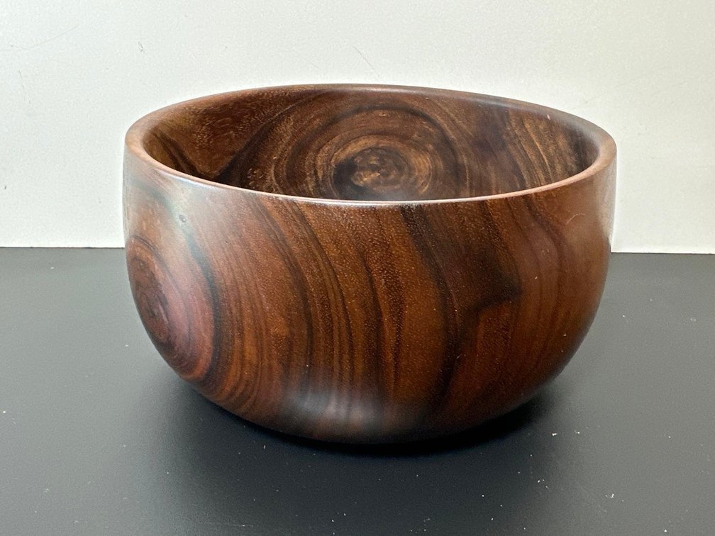 8" Round Koa Wood Pat Coito Hono Kaa Hawaii Bowl 