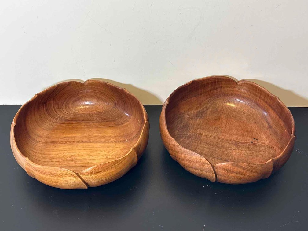 (X's 2) 11" Round Koa Wood Bowls 