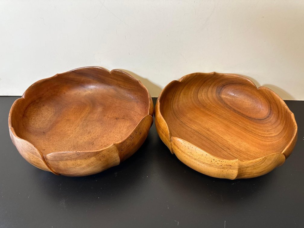 (X's 2) 11" Round Koa Wood Bowls 
