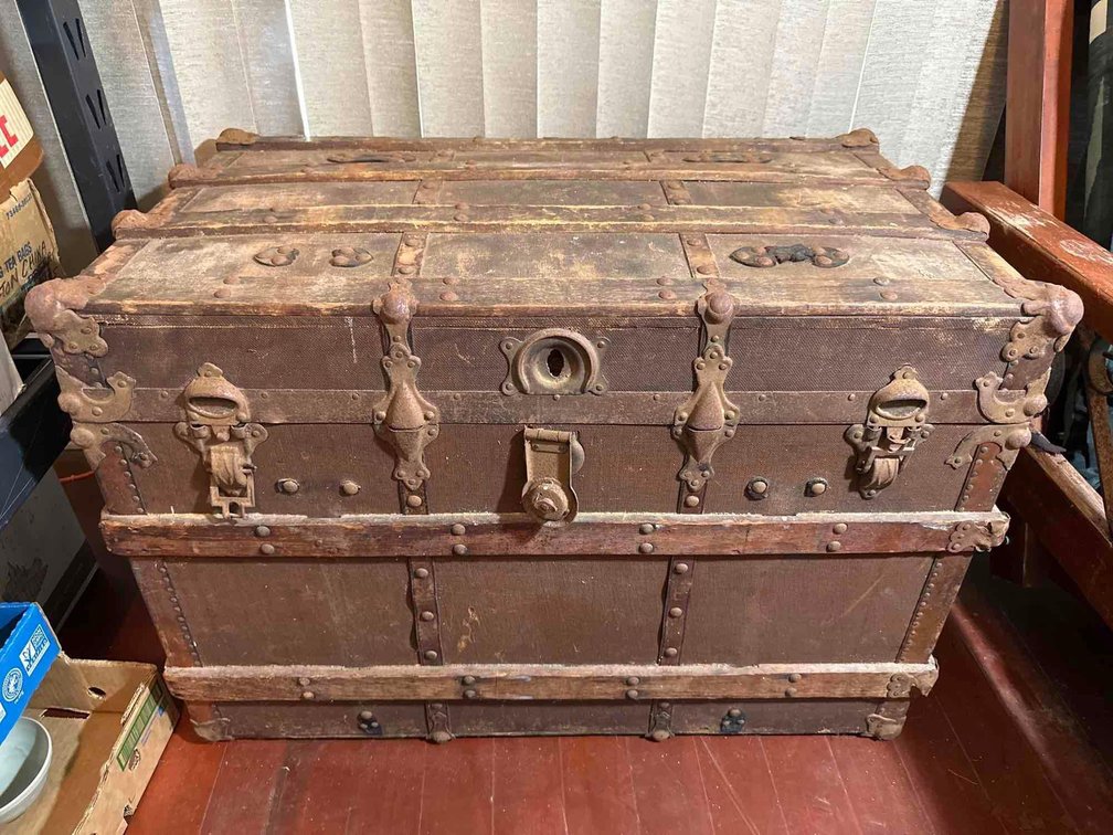 36" Long Vintage/Antique Wood Trunk 