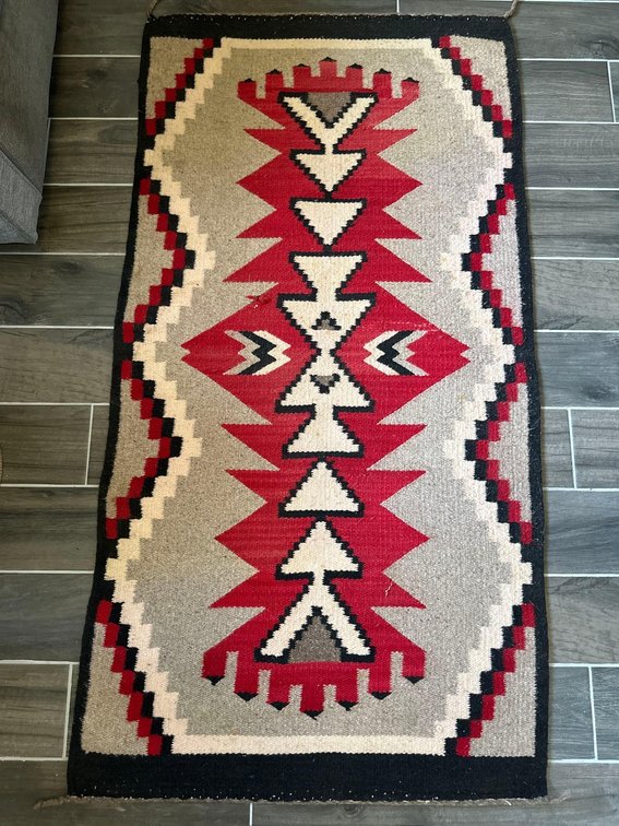 61" X 31 1/2" Americraft, Inc 100% Wool Mexican Rug Runner 