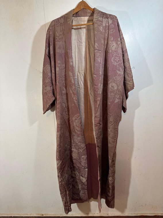 Mauve Colored Floral Kimono
