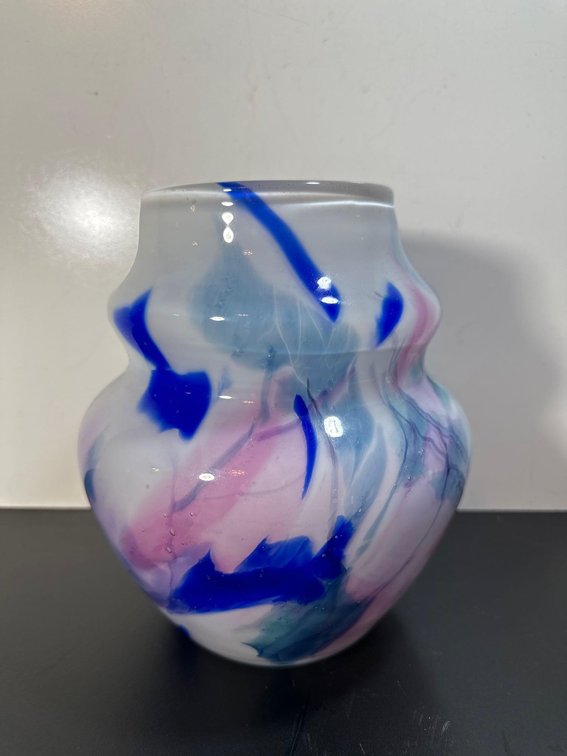 Signed 1977 Vintage Art Glass Vase