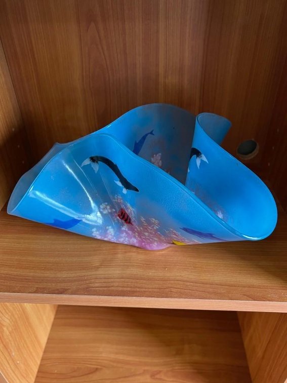 Sea Life-themed glass art bowl