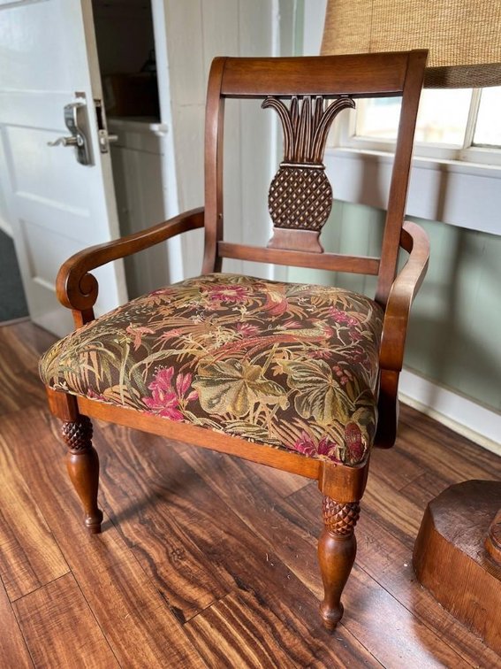 Elegant carved Hawaiian armchair