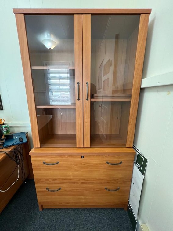 Office Hutch with glass doors 