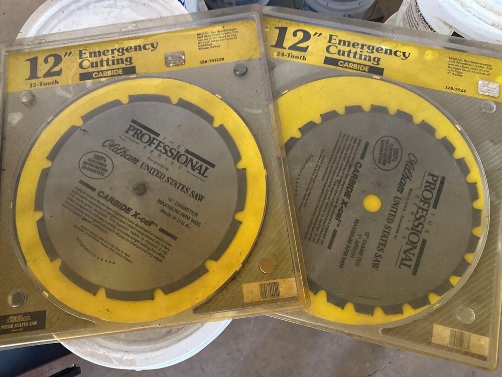 (X's 2) 12" Emergency Cutting Carbide Blades